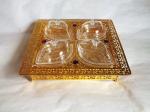 Multifunctional metal frame square shaped platter