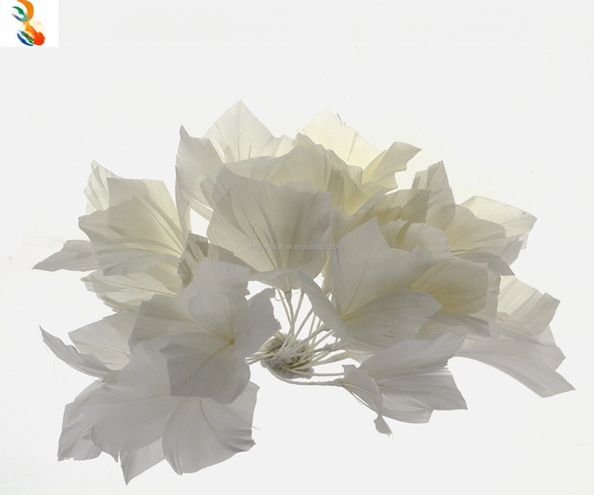 Wedding Decorations Dyed Goose Feather Flower Mount with Wire Accessory