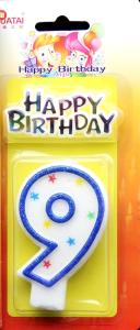 Quality 7*18CM Number 9 Birthday Candle wholesale