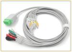 GE Marquette ECG Electrode Cable 11 Pin Connector 5 Leadwires Snap