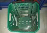 Castor Rolling Shopping Basket With Wheels , 4 Wheeled Plastic Shopping Baskets