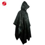 Outdoor Polyester Military Rain Coat with PU Coating