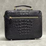 Exotic Alligator Leather Zipper Closure Men's Portfolio Bag Working Briefcase