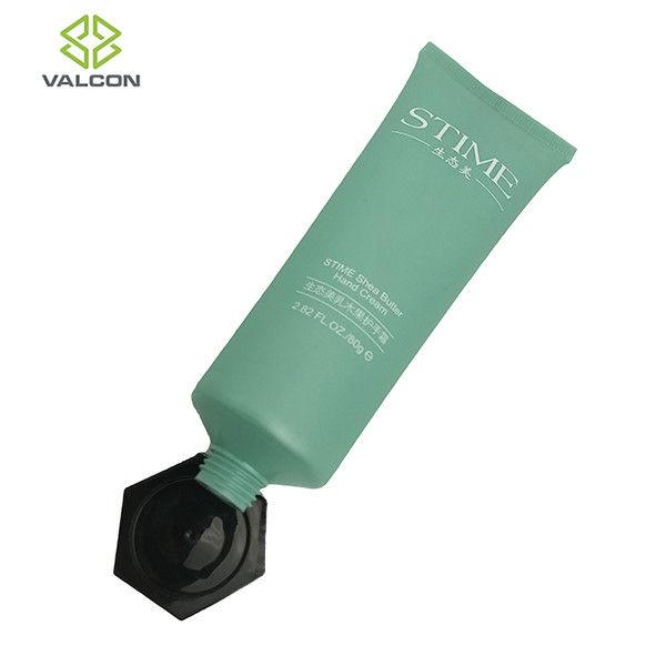 Green 80g Refillable Hand Cream Tube Hexagonal Cap 2 Layer LDPE Material