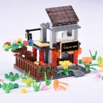 136pcs colorful city architecture model street store plant house inn building