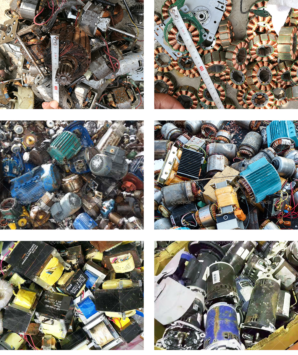9000 kg High Separation Rate Scrap Electric Motor Copper Recycling Machine Stator Shredding Equipment