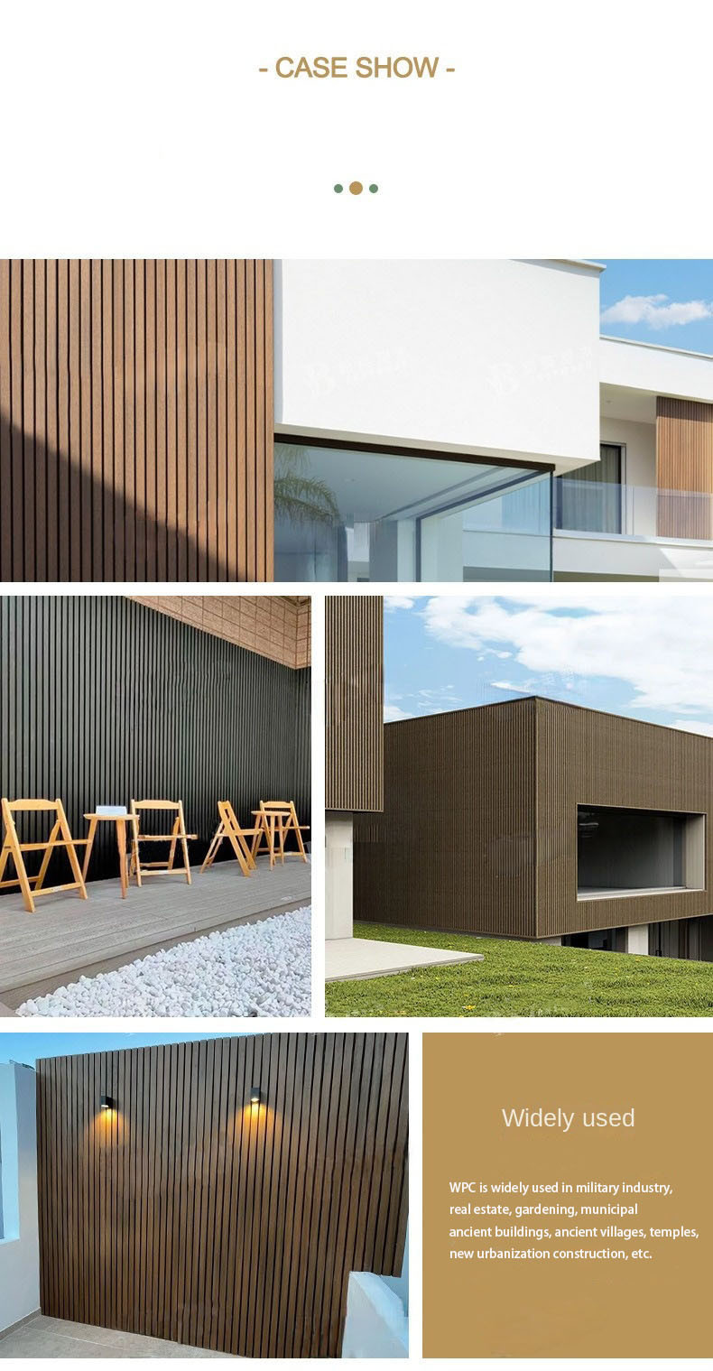 Waterproof 145x20.5mm Wood Plastic Composite Cladding Panel Brown WPC Outdoor Wall Panel For Garden