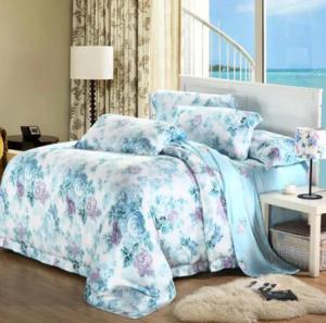 Quality Floral Cotton And Tencel Sheets Four Piece Bedding Set Sleep Friendly wholesale
