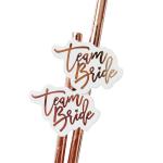 197mm 6mm Team Bride Wedding Rose Gold Biodegradable Paper Straws
