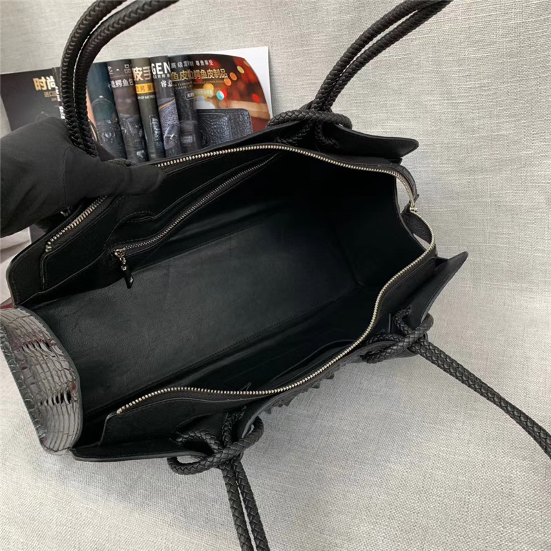 Genuine Alligator Leather Lady Large Totes Exotic Crocodile Skin Female Top-handle Handbag Women Single Shoulder Bag