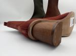 black soft knit with soft cow leather Womens Dress ankle Boots, real wood heel