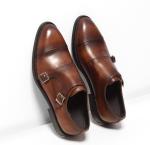 Classical Mens Lace Up Dress Shoes For Wedding , Round Toe Men'S Black Derby