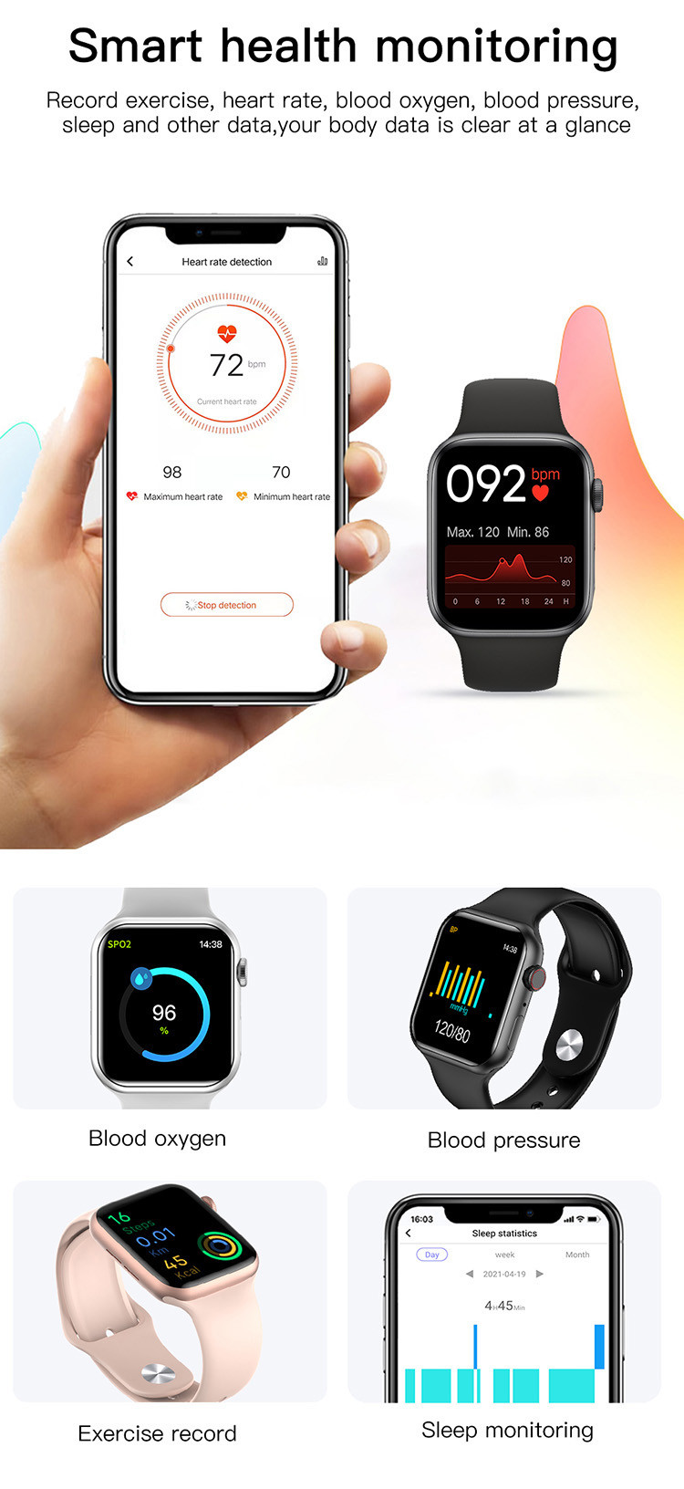 RTL8763E Sport Smart Bracelet Watch With Heart Rate And Sleep Monitor Resolution 240*280
