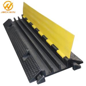 Quality Strong Flexible One Meter Yellow Jacket 3 Channel Cable Protector , Rubber Cable Ramps wholesale