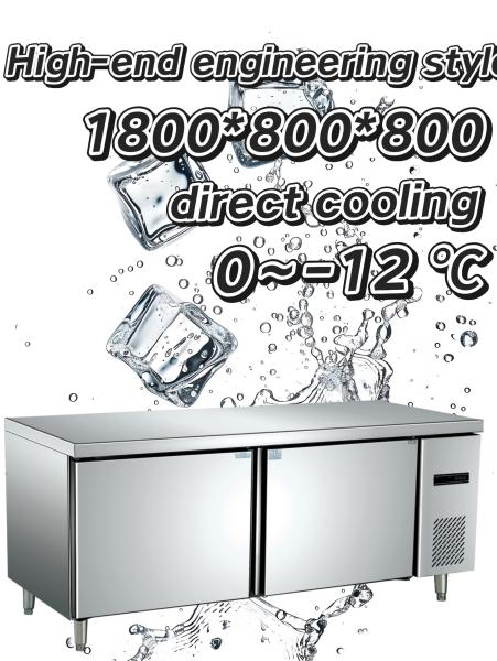 Energy Saving Two Door Undercounter Freezer Dustproof Commercial Countertop
