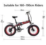 Disc Brake 20 Inch Folding Electric Bike , Brushless Geared 500w Fat Tire Ebike