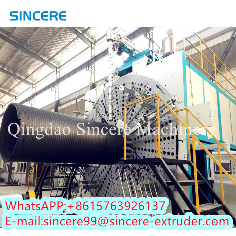 PE / HDPE / PP Double Hollow Wall Spiral Wound Pipe Machine Line