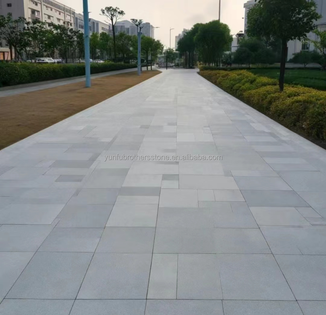 Chinese Granite Luxury Outdoor White Granite Cut-to-Size Flamed Slabs for Floors Stairs