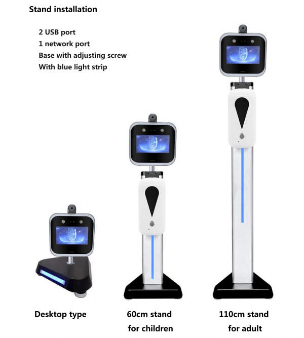Time Attendance 0.2 Second 5" Face Recognition Access Control Terminal With Stand