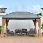 Hardtop Gazebo Outdoor Galvanized Steel Metal Double Roof Outdoor Hardtop Gazebo