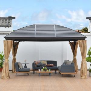 Quality Outdoor Hardtop Gazebo Galvanized Steel Metal Double Roof With Mesh Cover wholesale