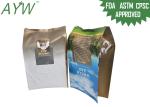 Gravure Printing Brown Paper Coffee Bags / Green Tea Bags Block Bottom With