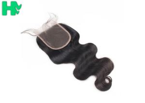Quality Grade 9A Human Hair Closure With Baby Hair Bleached Knots / Brazillian Body Wave wholesale