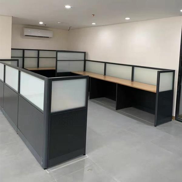 Cheap Black Office Desk Workstation With Office Privacy Screen Partition for sale