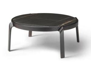 Quality Premium Interior Coffee Side Table With Marble Top Curved Walnut Frame Legs wholesale