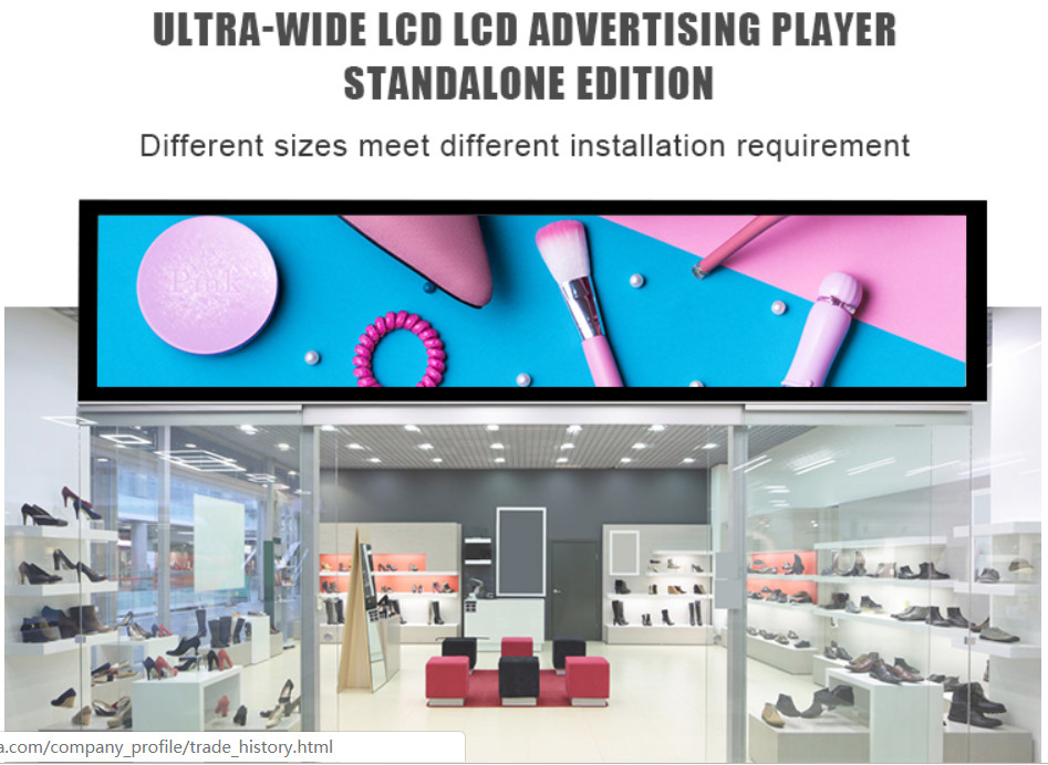 500cd/M2 43.9 Inch Indoor 4G LTE Stretched Bar Lcd Display