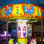 Coin Operated Merry Go Round Kiddie Rides 3 Seats Mini Carousel For Kindergarten