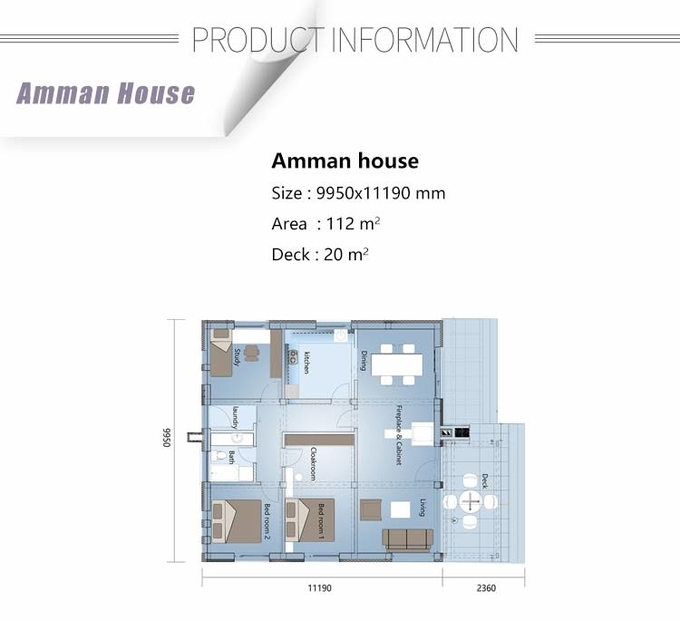 Strong Mobile Steel Structure Homes /Light Gauge Steel Wall 2-Storey Luxury Villa