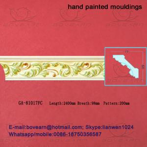Quality Hand Painted PU Cornices Moulding Polyurethane crown molding wholesale