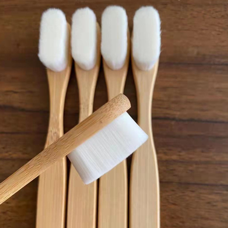 100% Organic Soft Bristle Bamboo Toothbrush Flat Handle Eco Daily Use