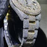 High End Jewelry Moissanite Diamond Watch Rolex 2824 Natural Diamond Watch