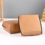 OEM Food Kraft Paper Cardboard Hamburger Boxes Takeaway Packing