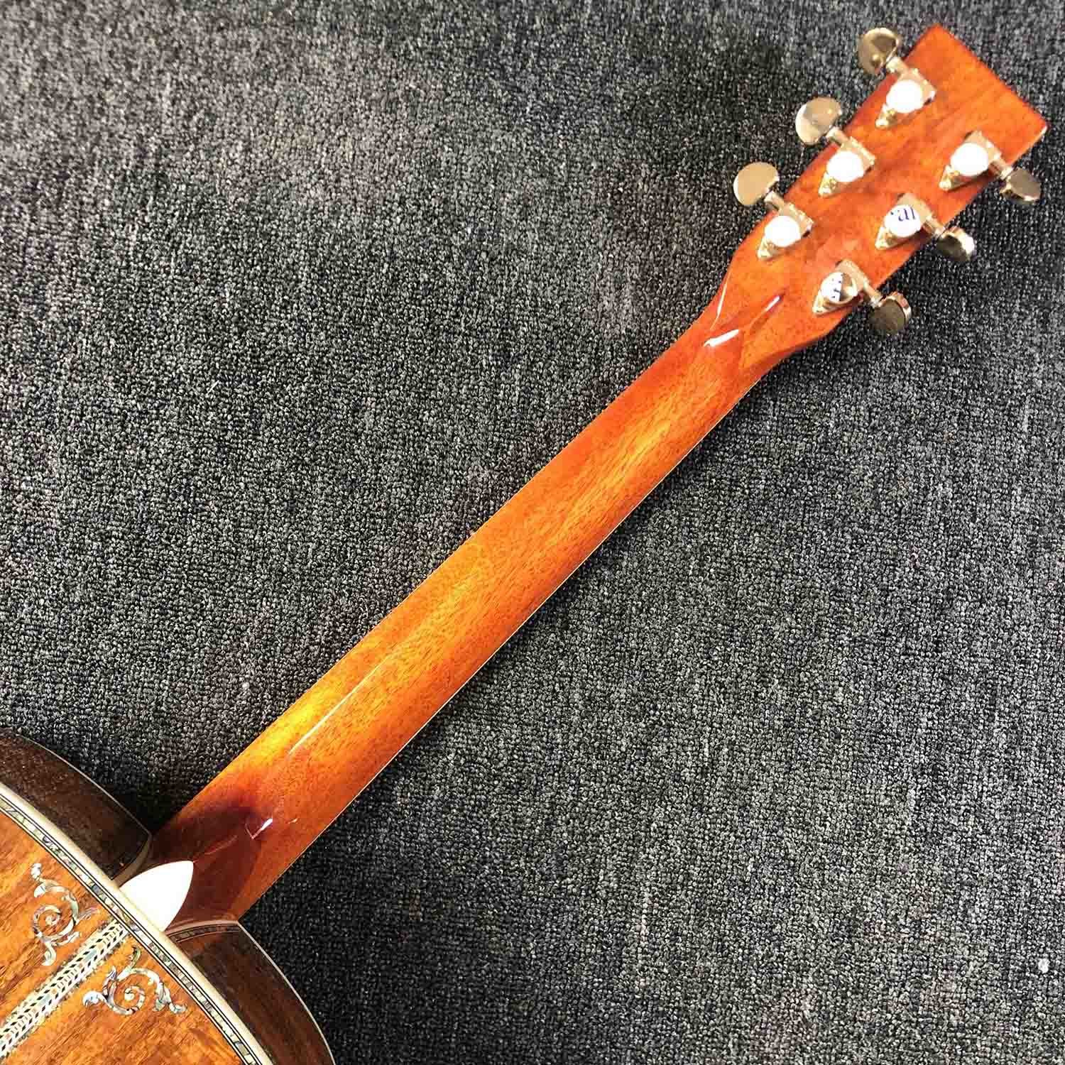 Custom 41 Inch D Model KOA Wooden Acoustic Guitar with Ebony Fingerboard Real Abalone Shell Binding