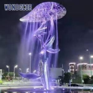 Quality Large Outdoor Square Stainless Steel Fountain Sculpture Cloud Whale wholesale