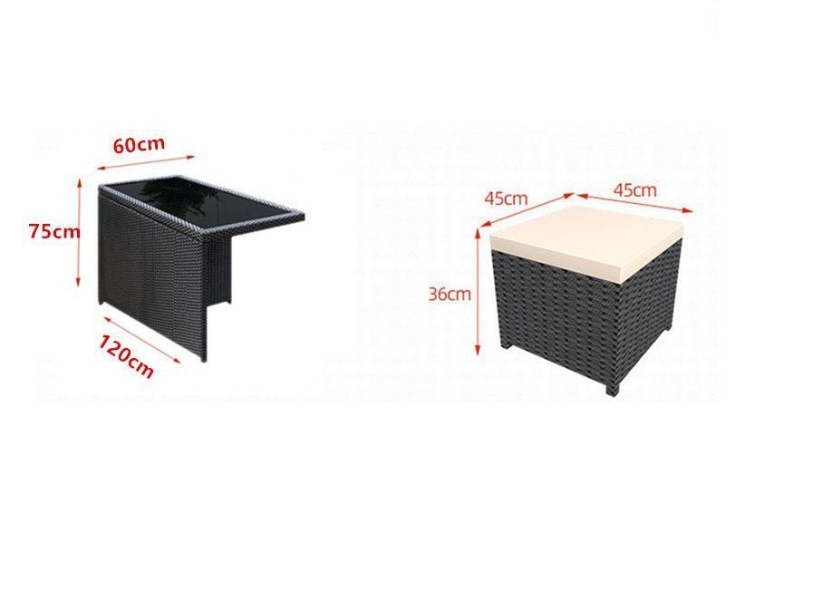 Luxury Modern Patio Garden Furniture Black Rattan Outdoor Sofa Coffee Table Set Steel Rattan Chair Outdoor Furniture