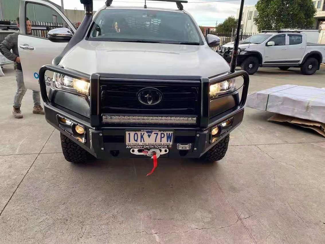 LED Light and Winch Mounting Tray Plate Front Bumper for Toyota Hilux D-Ring Included