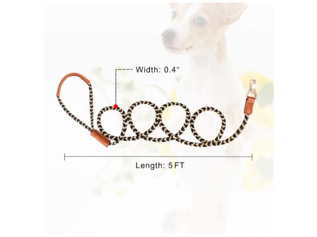 Strong Durable Dog Harness Leash Premium Polyester Material Genuine Leather
