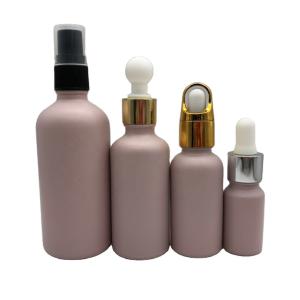 Quality Pink Glass Cosmetic Serum Dropper Bottle 1oz 2oz 4oz Tincture Bottles wholesale