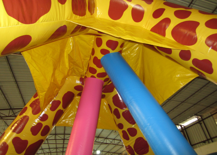 Lovely inflatable giraffe combo Palm tree inflatable bouncy for kids inflatable mini jumping