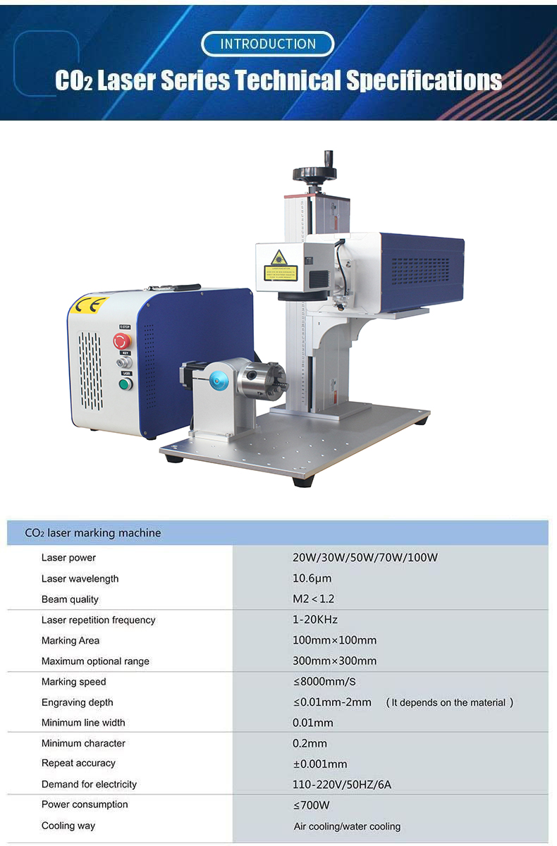 KEYILASER Portable Model 30W 60W DAVI Co2 Laser Marking Machine on Wood Metal Plastic Tube Acrylic Leather