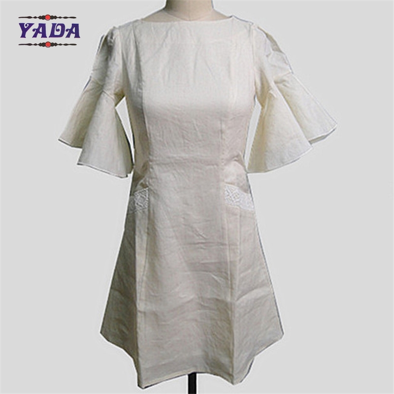 Fashion new arrival casual dress dirndl dresses ladies clothes plus size women clothing with horn sleeve