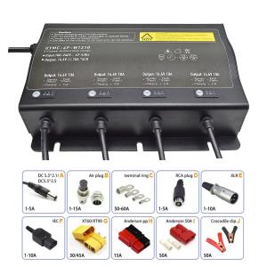 Quality Waterproof Smart Electric Scooter Automatic 12V 10A 4-bank Lithium Battery Charger wholesale