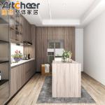 Modern I Shape Kitchen Cabinet Solid Wood Colored Kitchen Furniture For Durable