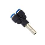 White / Black Pneumatic Tube Fittings PWJ Three Way Y Tee Die - Down Plug - In