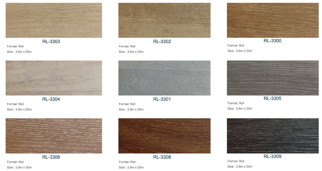 Relle 3.8m PVC Heterogeneous Vinyl Flooring Roll Sheet Certificate CE / SGS / ISO9001