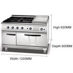 Efficiency Gas Restaurant Cooking Equipment Lightweight Model for NG/LPG